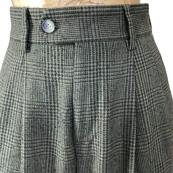 ASOS Design Pleated Trouser Pants Olive Green & Black Glen Plaid 28x30 #314F - Picture 6 of 9